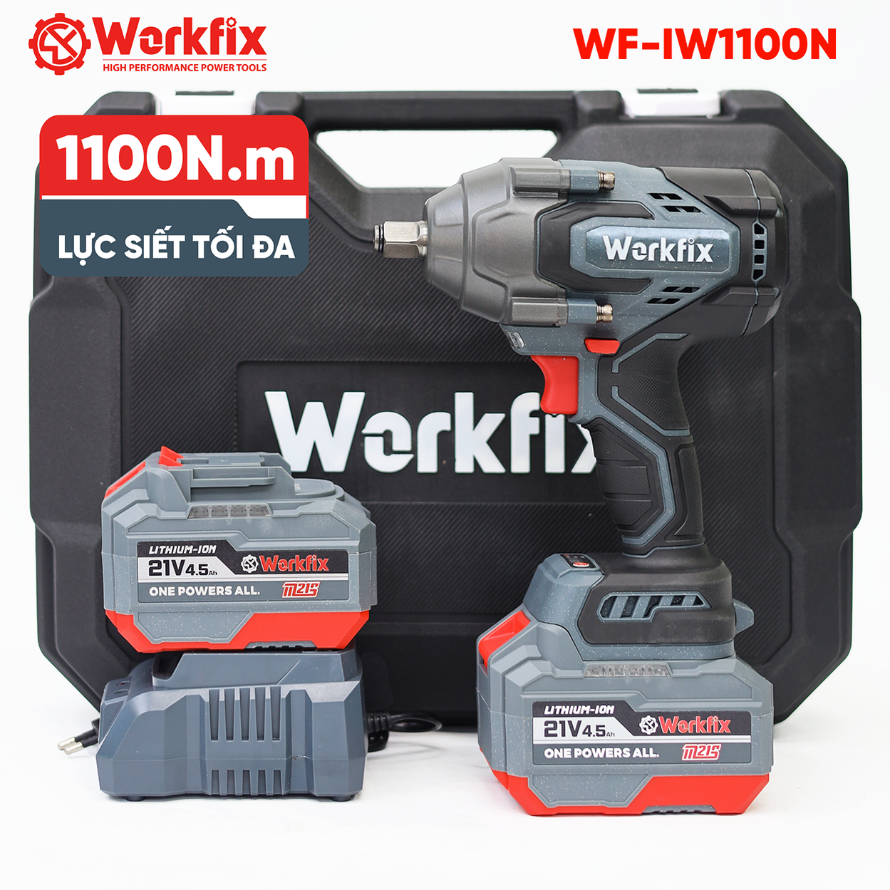 Máy siết bulong pin Workfix WF-IW1100N (1100N.m) - Mở vặn ốc xe tải