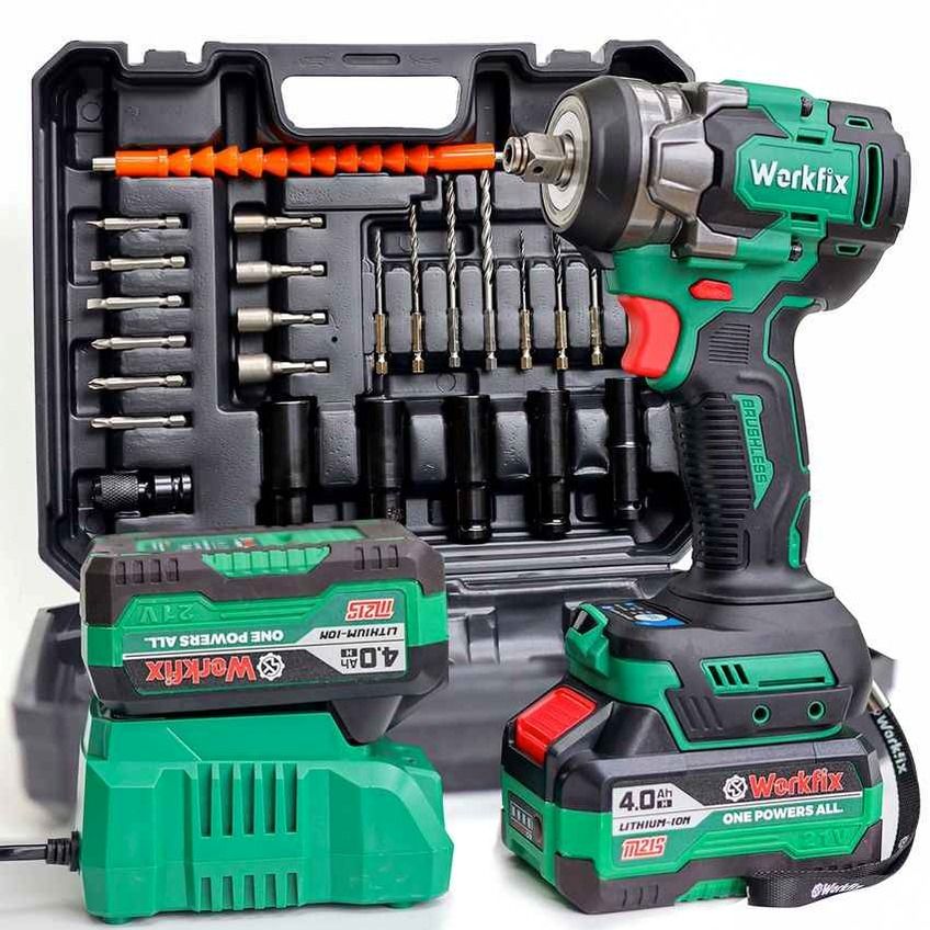 Máy siết bulong pin Workfix WF-IW470N (470N.m) - Đầu giữ 2 trong 1