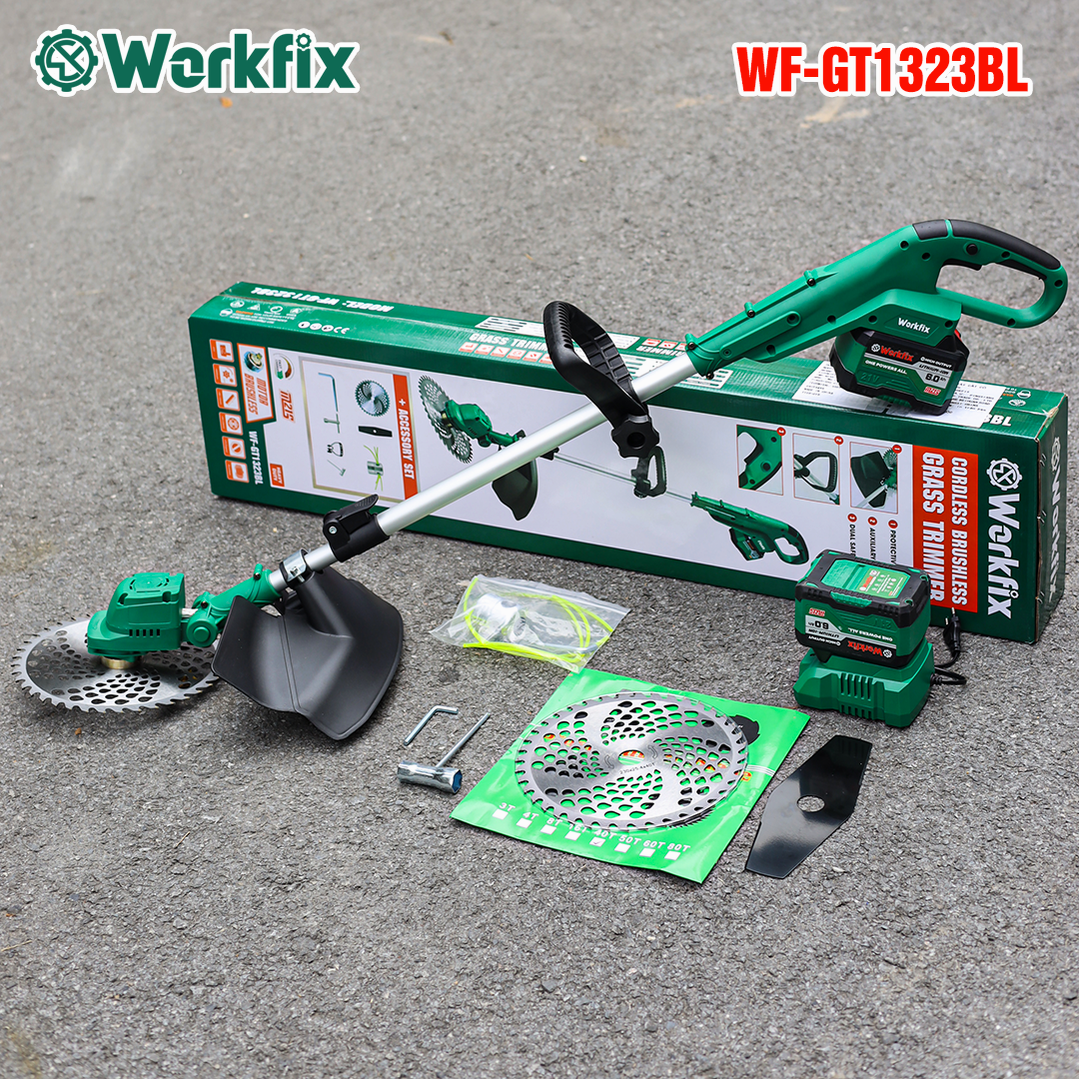 Máy cắt cỏ pin Workfix WF-GT1323BL (Lưỡi 250mm) - Thân dài 130cm