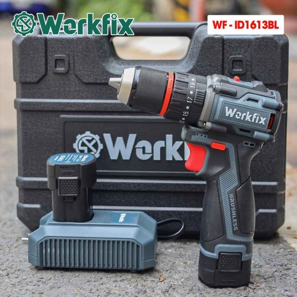 Máy khoan pin 3 chức năng Workfix WF-ID1613BL - Bắt vít, Khoan, Búa