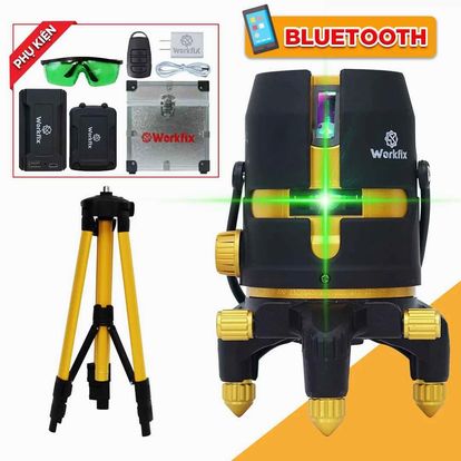 Máy cân bằng Laser Workfix WF-LS05PRO, 5 tia xanh, kết nối Bluetooth, tầm laser xa 30m