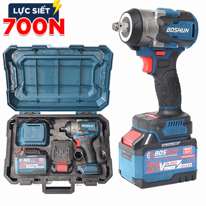 Máy siết bulong Boshun BS-IW700N, lực siết 700N, mở ốc ô tô tải dễ dàng