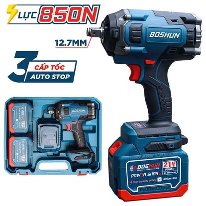 Máy Siết Bulong Boshun BS-IW850N, Lực siết 850N.m, Đầu 1/2 Inch Mở Ốc 36mm