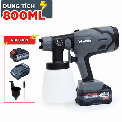 Máy phun sơn Workfix SG800ML, đầu béc 2.5mm, dung tích 800ml