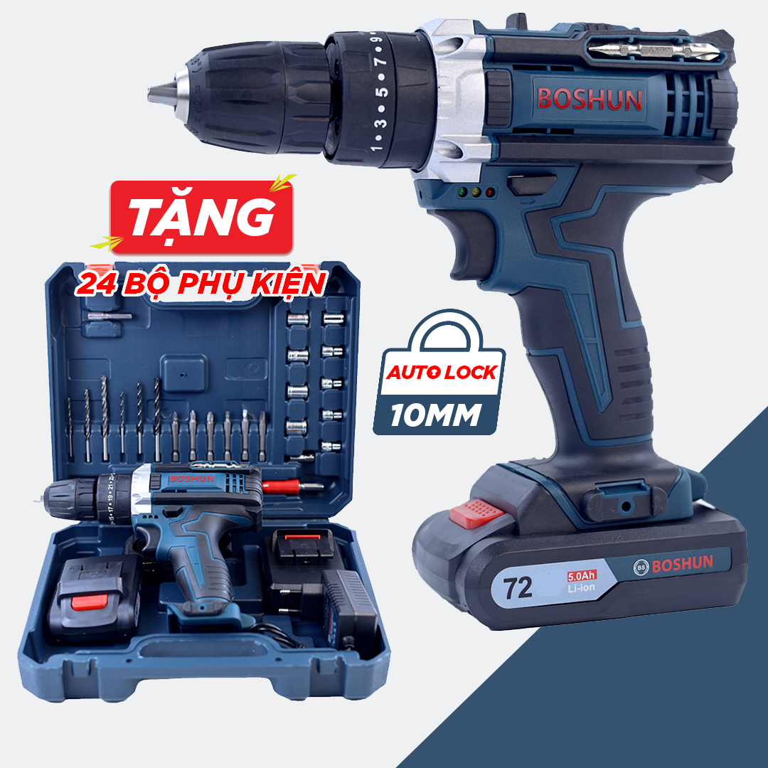 Máy khoan pin 3 chức năng Boshun BS-7210MB